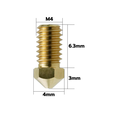 Bambu Lab A1 Hotend Uyumlu Pirinç Nozzle