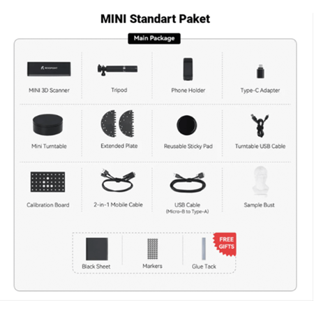 Revopoint MINI Dual-Axis Turntable Combo 3D Tarayıcı