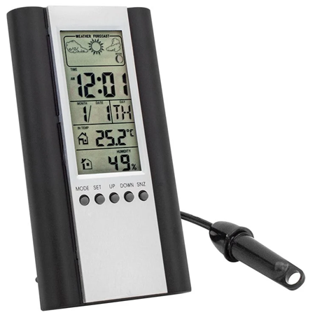 Powermaster PM-6107 Isı + Nem Ölçer Dijital Ekranlı Termometre (Saat-Alarm)