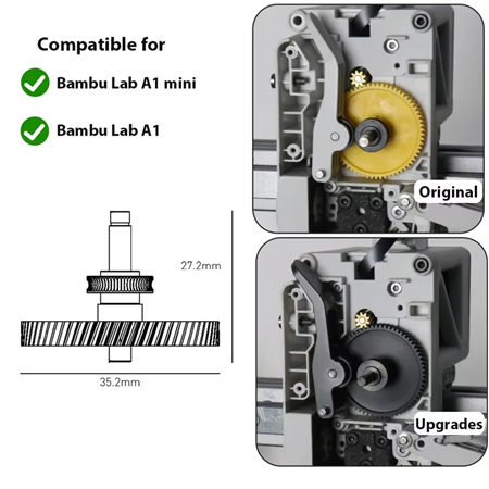 Bambu Lab A1 / A1 mini Karbon Extruder Dişlisi