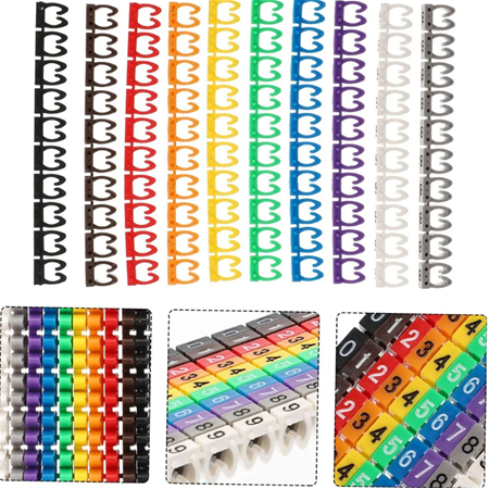 Dijital Kodlu Renkli Kablo İşaretleyici 0-9  (1.5mm)